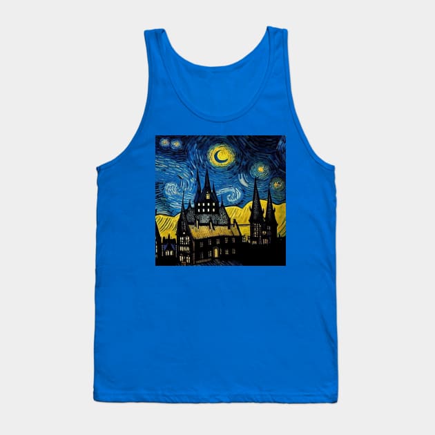 Starry Night Wizarding School Van Gogh Tank Top by Grassroots Green